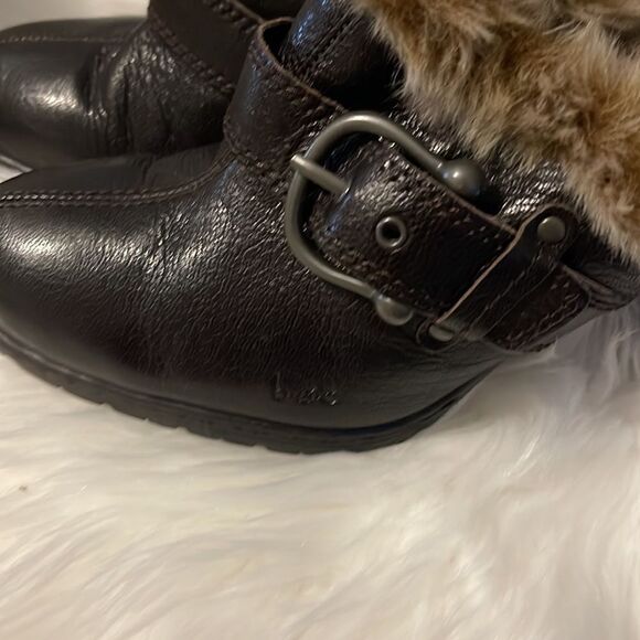 B.O.C brown leather clogs with faux leather lining rubber soles 4” hee… - Picture 7 of 9